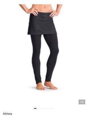 Athleta Black Bettona Skirt With Attached Shorts Size MT